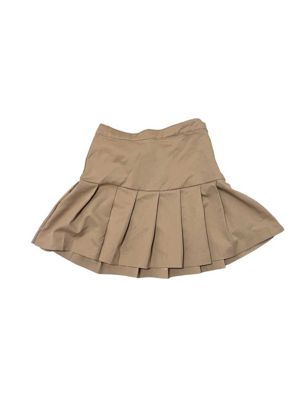 H&M Tan Pleated Mini Skirt Fits Like A Women’s Size XXS Preppy Neutral Cute